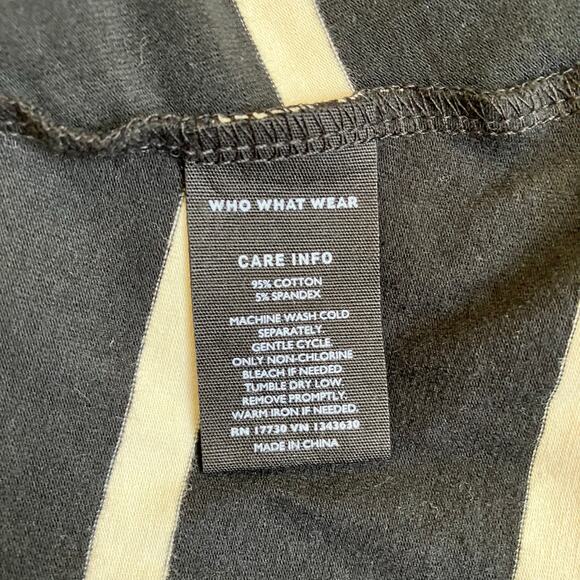 Who What Wear NWT Sz M Black & White Striped Midi Dress Butterfly Sleeves - Picture 12 of 15